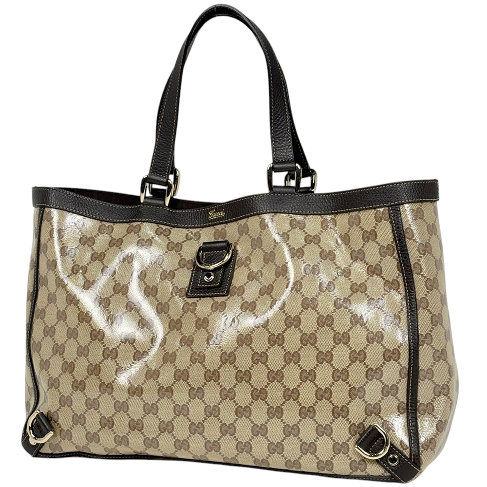 Gucci GG Crystal Tote Bag Canvas Brown